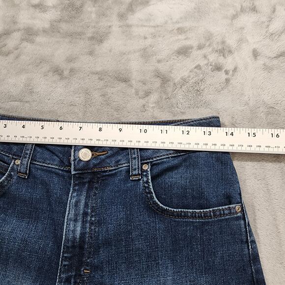 Lee Jeans Womens 6 Blue Relaxed Fit Mid Rise Crop Capri Straight Stretch Denim - Picture 7 of 11